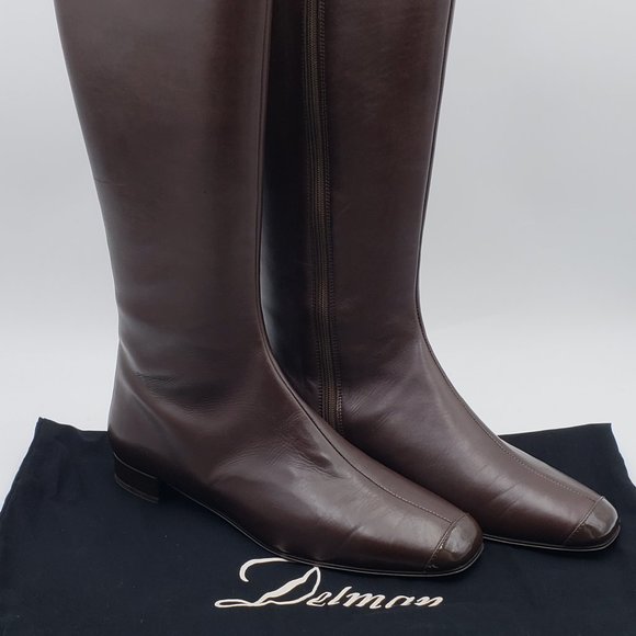Delman Epoch Mahogany Leather Knee High Boots 7M - Picture 3 of 7